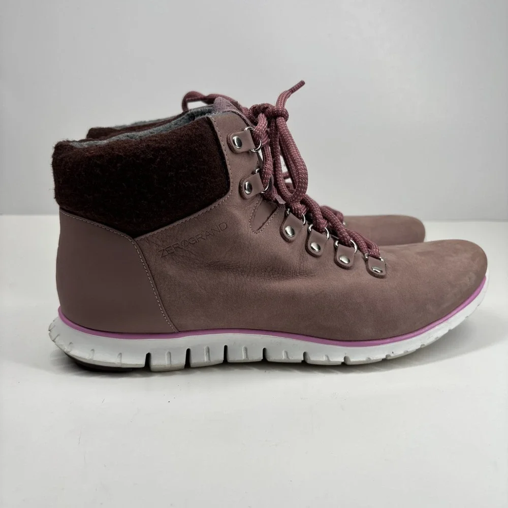 Cole Haan ZERØGRAND Women's 9.5B Mauve/Pink Leather Waterproof Hiker Boot W14044